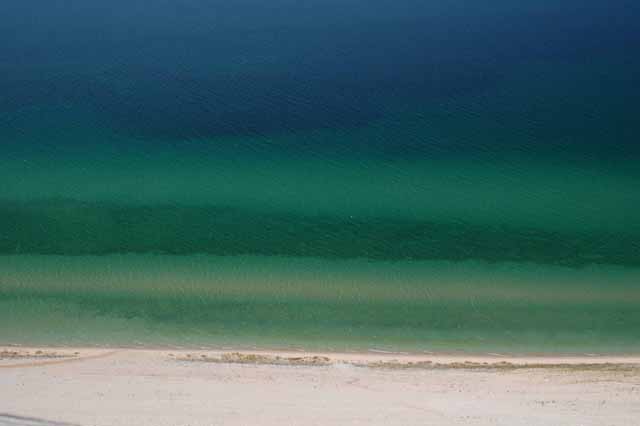 the blue green water of Lake Michigan